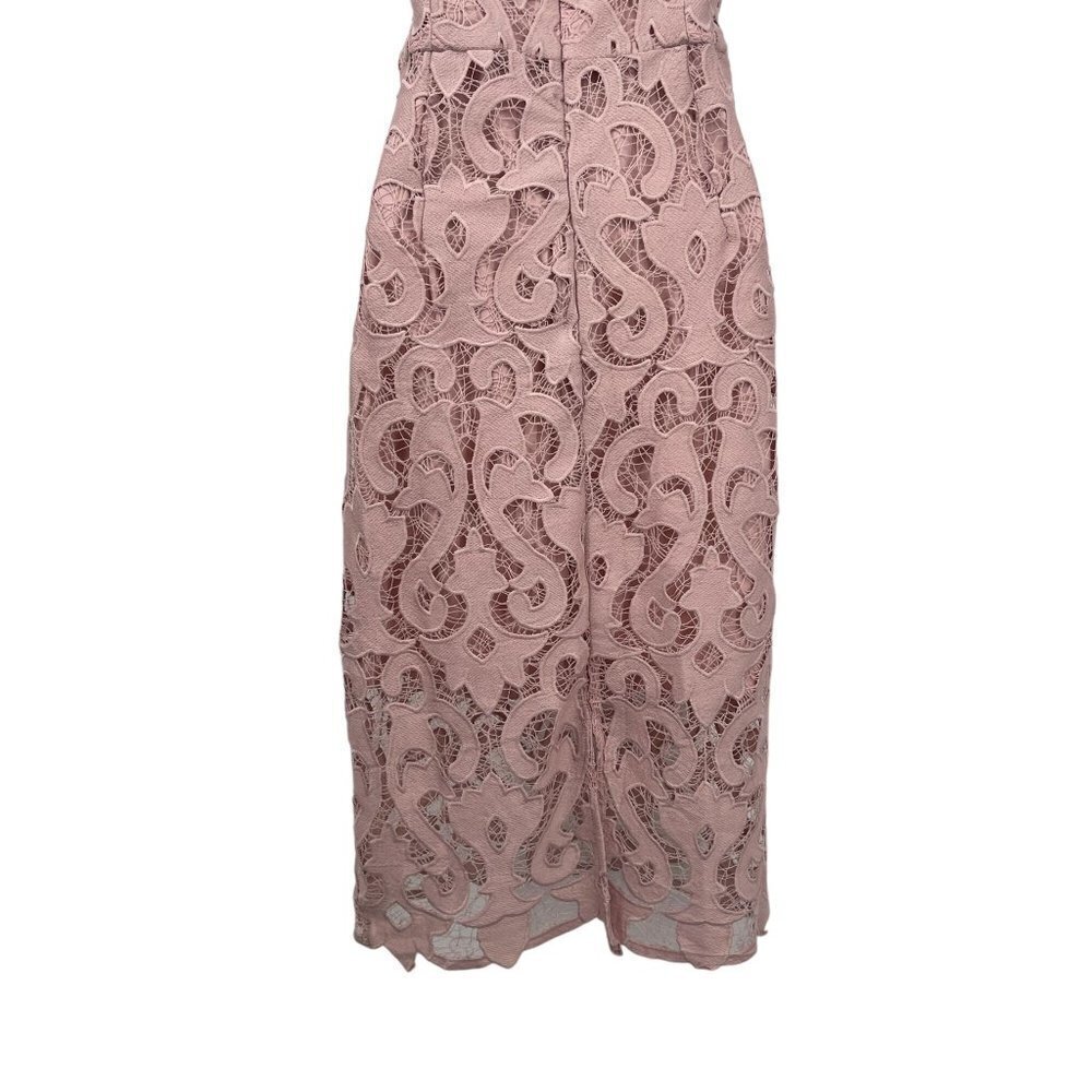Bardot Revolve Lina Lace Midi Dress Sheath Sleeveless Pink Rose Size 10 Large - Picture 12 of 15
